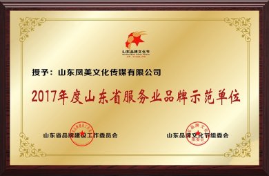 2017年度河南省服务业品牌示范单位